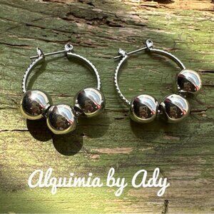 Alquimia Silver Hoop Earrings